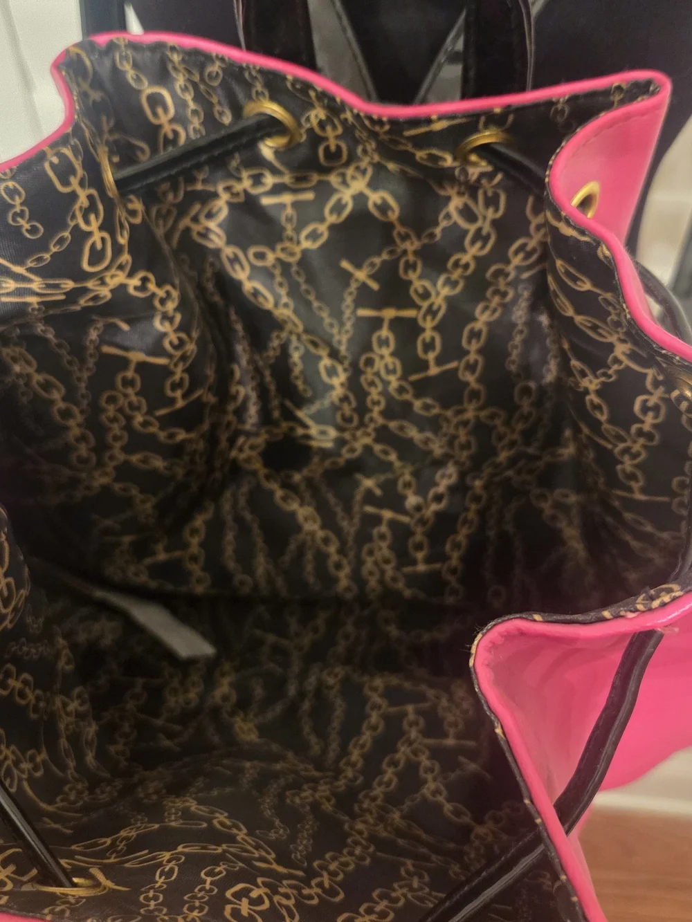 Juicy Couture Vibranr Pink Drawstring Bucket Backpack - Women